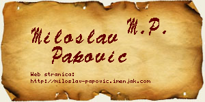 Miloslav Papović vizit kartica